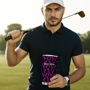 1PC neon pink flamingos pattern Custom Name Tumbler Cup, flamingos Golfing Gifts NQS9917