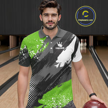Load image into Gallery viewer, Green Grunge pattern Bowling Team Shirt For Men Custom Bowling jersey Uniform Bowler Outfits NQS10042