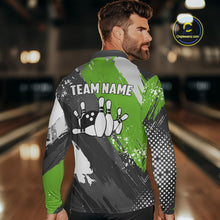 Load image into Gallery viewer, Green Grunge pattern Bowling Team Shirt For Men Custom Bowling jersey Uniform Bowler Outfits NQS10042