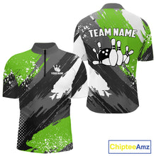 Load image into Gallery viewer, Green Grunge pattern Bowling Team Shirt For Men Custom Bowling jersey Uniform Bowler Outfits NQS10042
