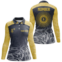 Load image into Gallery viewer, Womens disc golf polo shirt custom name and number disc golf Valhalla camo womens disc golf jerseys NQS6050