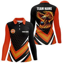 Load image into Gallery viewer, Eagle Flame Bowling Shirts For Women, Fire Eagle Bowling Team Shirts Bowler Jerseys | Orange NQS8390