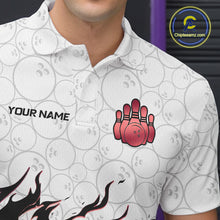 Load image into Gallery viewer, Black and White Camo Bowling Shirts For Men Custom Bowling Team League Jerseys | Red NQS10563