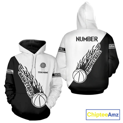 Black and White Flame Basketball shirts custom name and number Basketball team jerseys NQS11364