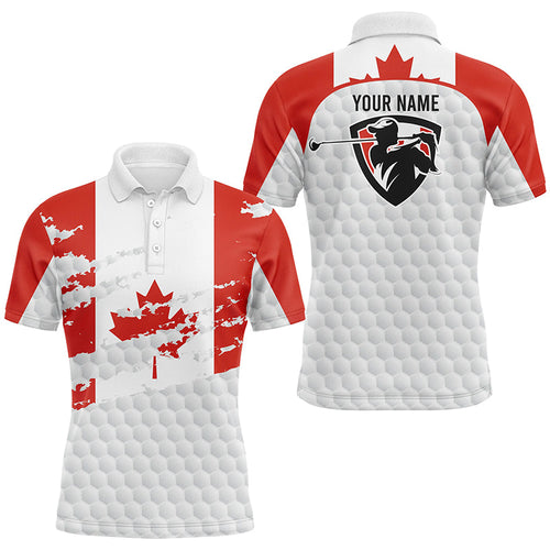 Canadian flag men golf polo shirts custom golf outfit mens, personalized patriot team golf Polo shirt NQS7712