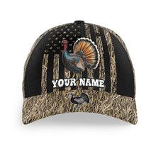 Load image into Gallery viewer, Turkey hunting camo American flag Custom hunting hat Unisex Turkey hunting cap NQS8606