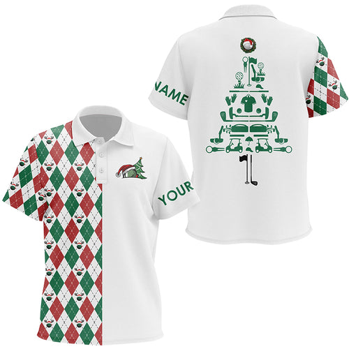 Funny Christmas Kid golf polo shirts custom Christmas tree golf icons, Christmas golf gifts NQS4252