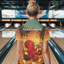 Load image into Gallery viewer, Funny Octopus Bowling Polo, Quarter Zip shirts for Women Custom Octopus Team bowling jersey NQS10587