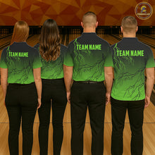 Load image into Gallery viewer, Black and Green gradient storm Lightning thunder Bowling shirts for Men Custom Bowling Team Jerseys NQS11171