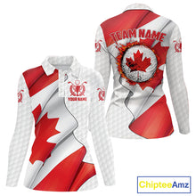 Load image into Gallery viewer, Canadian Flag Golf Polo Shirts For Women Custom team golf jerseys, patriotic golf shirts NQS9929