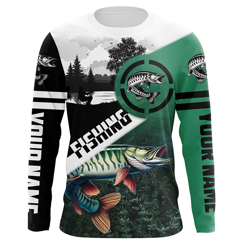 Musky fishing Customize Sun protection long sleeve fishing shirts, Personalized Fishing Gifts NQS421