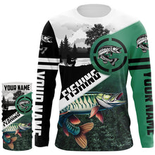 Load image into Gallery viewer, Musky fishing Customize Sun protection long sleeve fishing shirts, Personalized Fishing Gifts NQS421