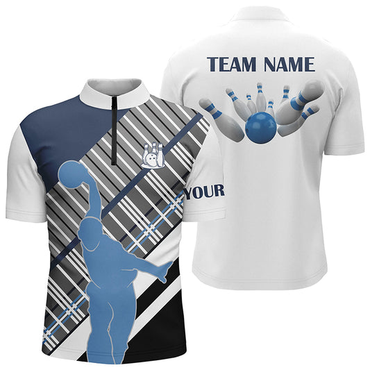 Custom bowling shirt for men – personalized team jersey front view