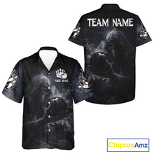 Load image into Gallery viewer, Custom Smoke Skull reaper Bowling Hawaiian Shirts, Team bowling outfit Jerseys NQS11596