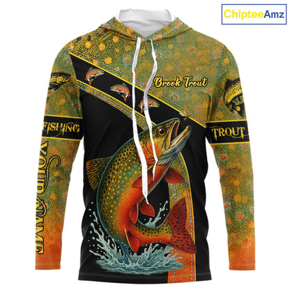 Brook Trout fishing scales UV protection Custom long sleeve fishing shirts, Trout fishing jerseys NQS10218