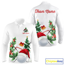 Load image into Gallery viewer, Christmas golf ball clubs Men&#39;s polo golf shirts Custom Christmas team golf jerseys NQS10805