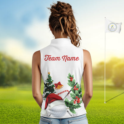 Christmas golf ball clubs Women Sleeveless polo shirts Custom Christmas team golf jerseys NQS10805