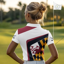 Load image into Gallery viewer, Personalized Maryland flag Women golf polo shirts custom patriotic ladies golf outfit NQS11386