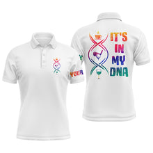 Load image into Gallery viewer, Watercolor white Men golf polo shirts custom coffee golf wine it's in my DNA best mens golf wear NQS6081