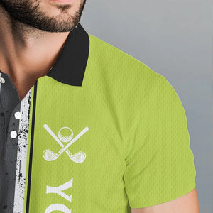 Black White Retro American Flag Golf Polo Shirt for Men Custom Patriotic Golf Team Shirt | Green NQS9637
