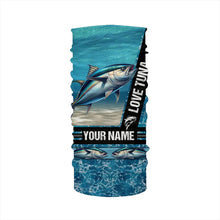 Load image into Gallery viewer, Tuna Fishing blue ocean camo customize name Tuna long sleeves shirt fishing shirts NQS688