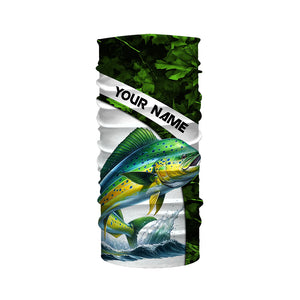 Mahi mahi ( Dorado) fishing Green Camo Customize name UV protection long sleeves fishing shirts NQS803