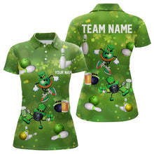 Load image into Gallery viewer, Funny Green shamrock Lucky Bowling Shirts for Women Custom St Patrick Day Team bowling jerseys NQS9325