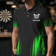 Load image into Gallery viewer, Black and Green Light Dart Polo, Quarter Zip Shirt For Men Custom Dart Jerseys For Team NQS9332
