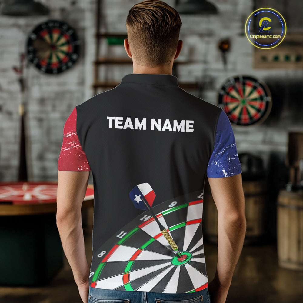 Texas Flag Dartboard Shirt for mens Custom Dart jerseys for team, patriotic dart league shirts NQS11408