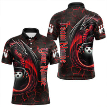 Load image into Gallery viewer, Black And Red Custom Dragon Bowling Shirts For Men, Dragon Bowling Team Shirts NQS9478