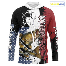 Load image into Gallery viewer, Red, white and blue Walleye fishing American Flag Custom patriotic Walleye fishing jerseys NQS9859