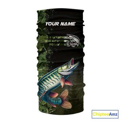 Musky fishing camouflage Custom performance long sleeve Fishing Shirts, Muskellunge Fishing jerseys NQS10081