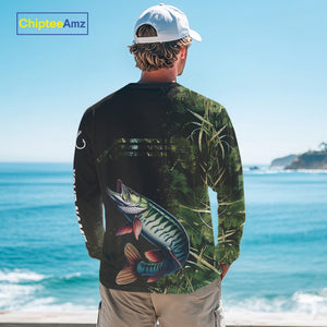 Musky fishing camouflage Custom performance long sleeve Fishing Shirts, Muskellunge Fishing jerseys NQS10081