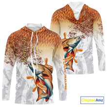 Load image into Gallery viewer, Redfish fishing scales pattern Custom performance long sleeve Fishing Shirts, Red Drum Fishing jersey NQS10086
