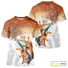 Load image into Gallery viewer, Redfish fishing scales pattern Custom performance long sleeve Fishing Shirts, Red Drum Fishing jersey NQS10086