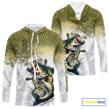 Load image into Gallery viewer, Bass fishing scales pattern Custom performance long sleeve Fishing Shirts, Bass Fishing jersey NQS10087