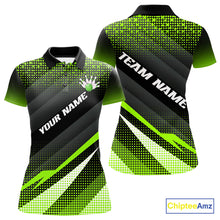 Load image into Gallery viewer, Green Bowling Custom Women Bowling Polo, Quarter zip Shirts Bowling Team Jerseys Bowling Tournament NQS10604