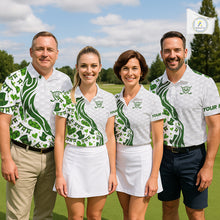 Load image into Gallery viewer, Custom White and Green St Patrick&#39;s day pattern Golf Polo Shirts For Men, team mens golf outfit NQS11209