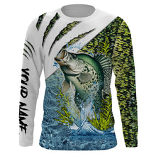 Load image into Gallery viewer, Crappie fishing green scales Custom fishing Shirts jersey, custom fishing shirts with hood NQS3176