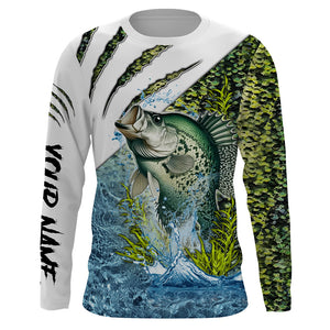 Crappie fishing green scales Custom fishing Shirts jersey, custom fishing shirts with hood NQS3176