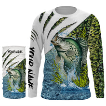 Load image into Gallery viewer, Crappie fishing green scales Custom fishing Shirts jersey, custom fishing shirts with hood NQS3176