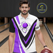 Load image into Gallery viewer, Custom bowling polo shirts for men I'm not swearing, I'm using my bowling words purple bowl shirts NQS7434
