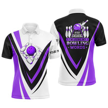 Load image into Gallery viewer, Custom bowling polo shirts for men I'm not swearing, I'm using my bowling words purple bowl shirts NQS7434