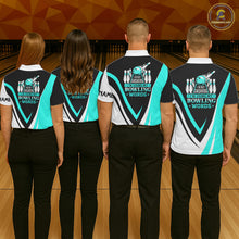 Load image into Gallery viewer, Custom bowling polo shirts for women I'm not swearing, I'm using my bowling words Cyan blue bowl shirt NQS7435
