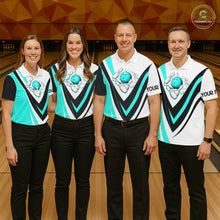 Load image into Gallery viewer, Custom bowling polo shirts for women I'm not swearing, I'm using my bowling words Cyan blue bowl shirt NQS7435