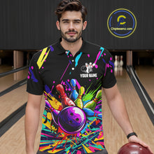 Load image into Gallery viewer, Colorful bowling jerseys Bowling Polo, 1/4 Zip Shirt for Men Custom Bowling Team shirts for bowlers NQS7597