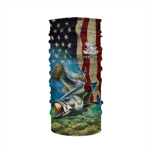 Largemouth Bass Fishing 3D American Flag Patriotic Customize name fishing shirts NQS432