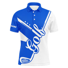 Load image into Gallery viewer, Blue and white golf clubs Mens Golf Polo Shirts custom golf tops for men, men&#39;s golf apparel NQS9141