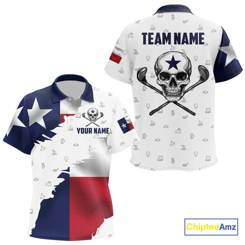 Texas Flag Golf Clubs Skull Golf Camo Kid golf polo shirts Custom Patriotic Golf Team Jersey NQS9936
