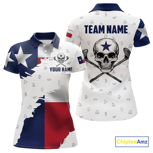 Texas Flag Golf Clubs Skull Golf Camo Women golf polo shirts Custom Patriotic Golf Team Jersey NQS9936